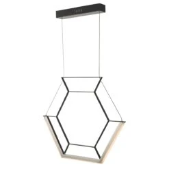 Hexagon Pendant Black LED