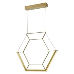 Hexagon Pendant Gold LED