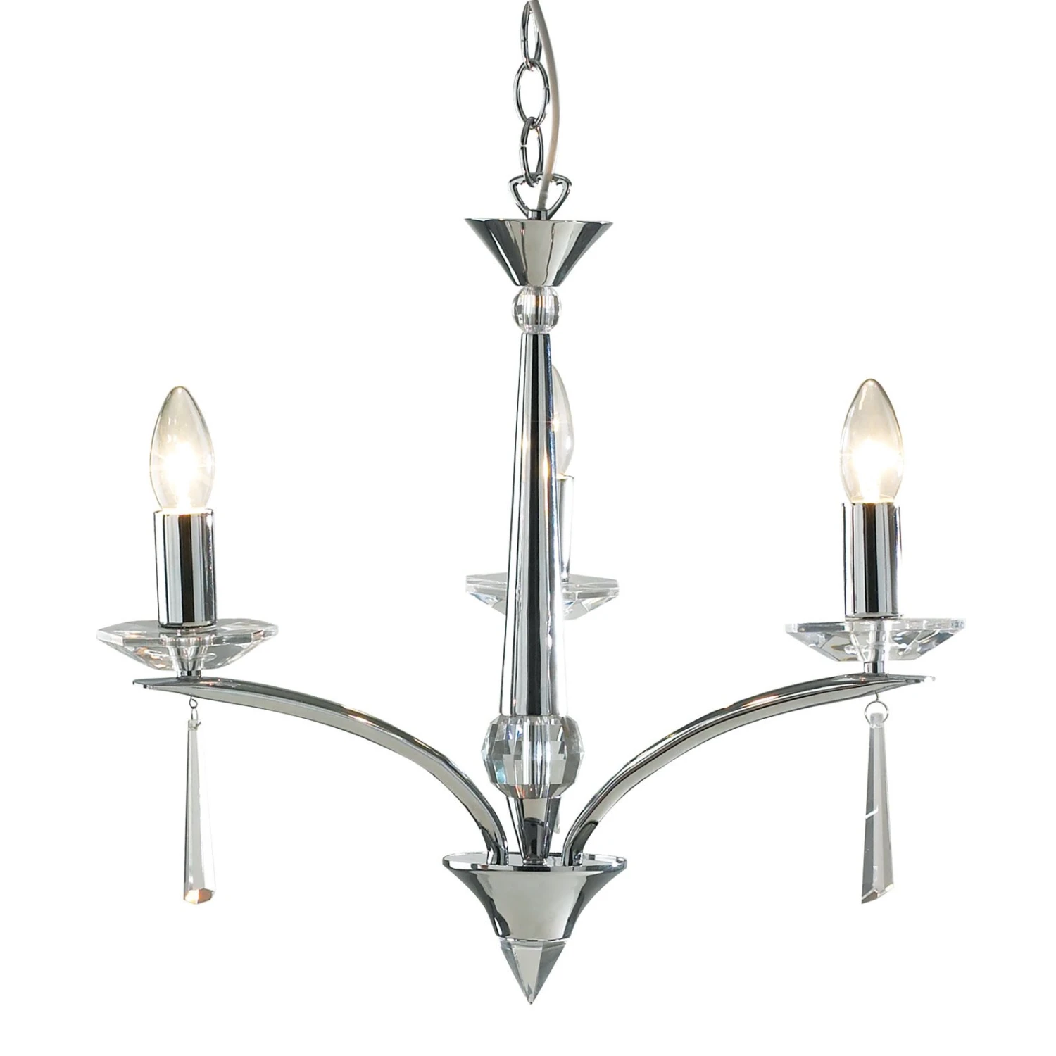 Hyperion 3 Light Dual Mount Pendant Polished Chrome Crystal - Image 4