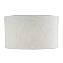 Ingleby White Cotton Drum Shade 35cm