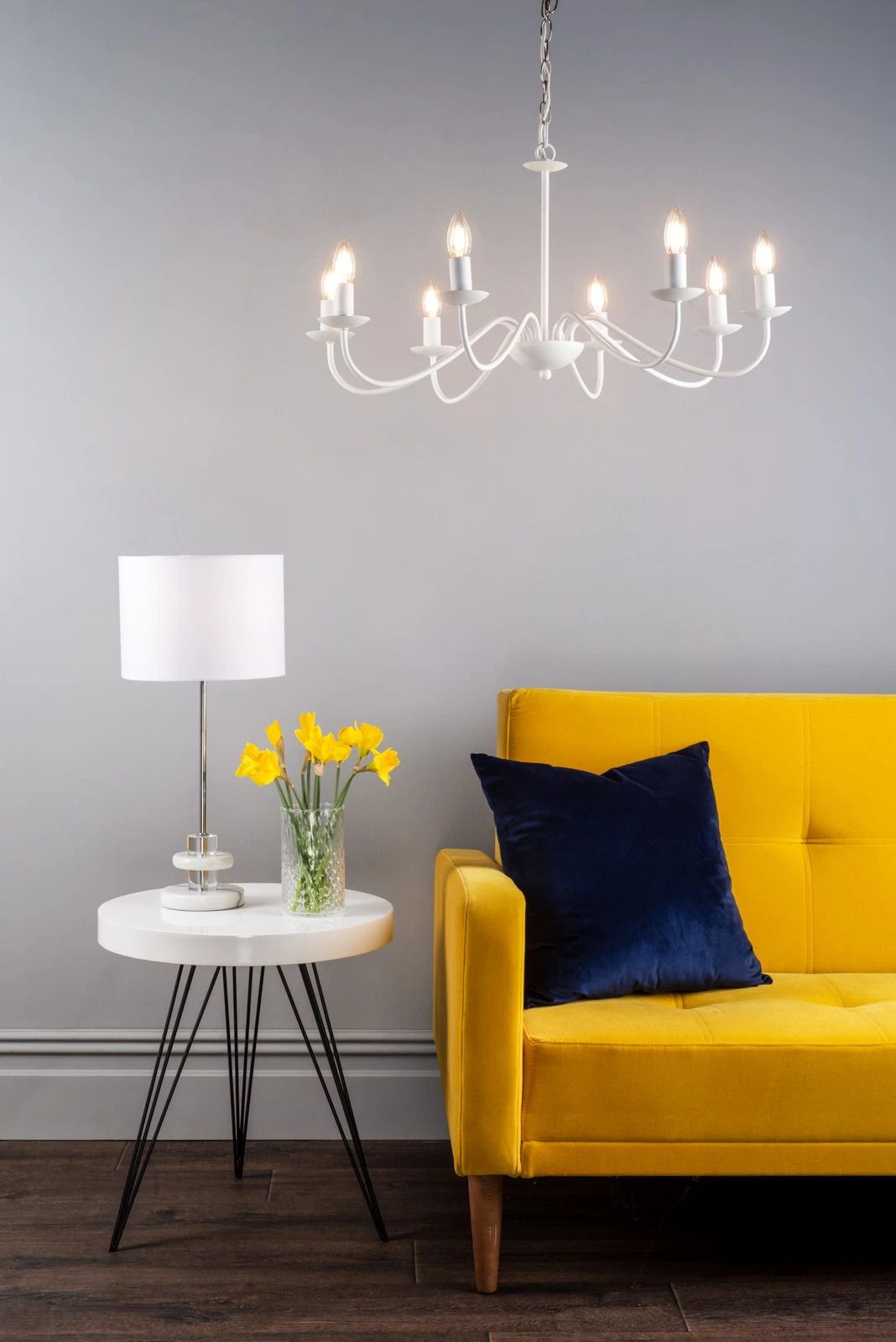 Irwin 8 Light Pendant Dual Mount White - Image 5