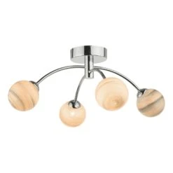 Izzy 4 Light Semi Flush Polished Chrome Planet Glass