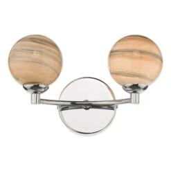 Izzy 2 Light Wall Light Polished Chrome Planet Glass