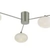 Jasper 3 Light Semi Flush Satin Nickel Opal Glass