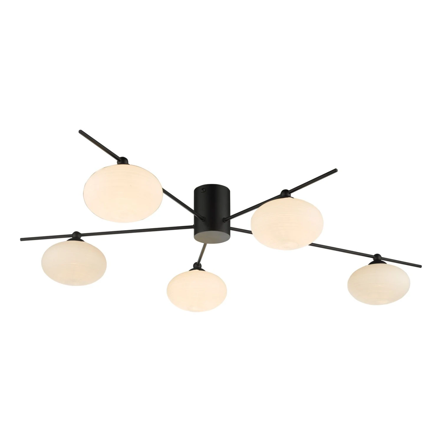 Jasper 5lt Semi Flush Matt Black Opal Glass - Image 5
