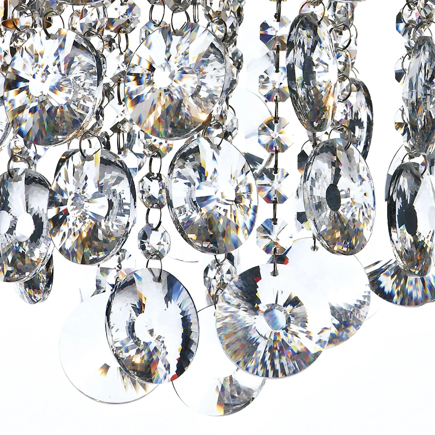 Jester 5 Light Flush Polished Chrome Complete With Clear Droppers - Image 2