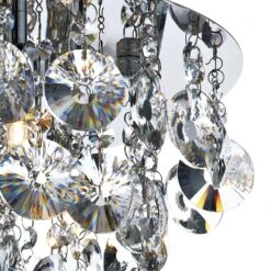 Jester 5 Light Flush Polished Chrome Complete With Clear Droppers