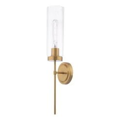 Jodelle Wall Light Polished Bronze And Glass
