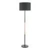 Kelso Floor Lamp Matt Black Polished Copper With Shade
