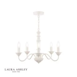 Laura Ashley Tate 5lt Pendant Distressed Off White Fitting Only