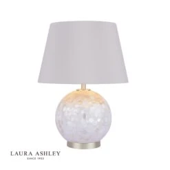Laura Ashley Mathern Table Lamp Cream Shell & Champagne With Shade