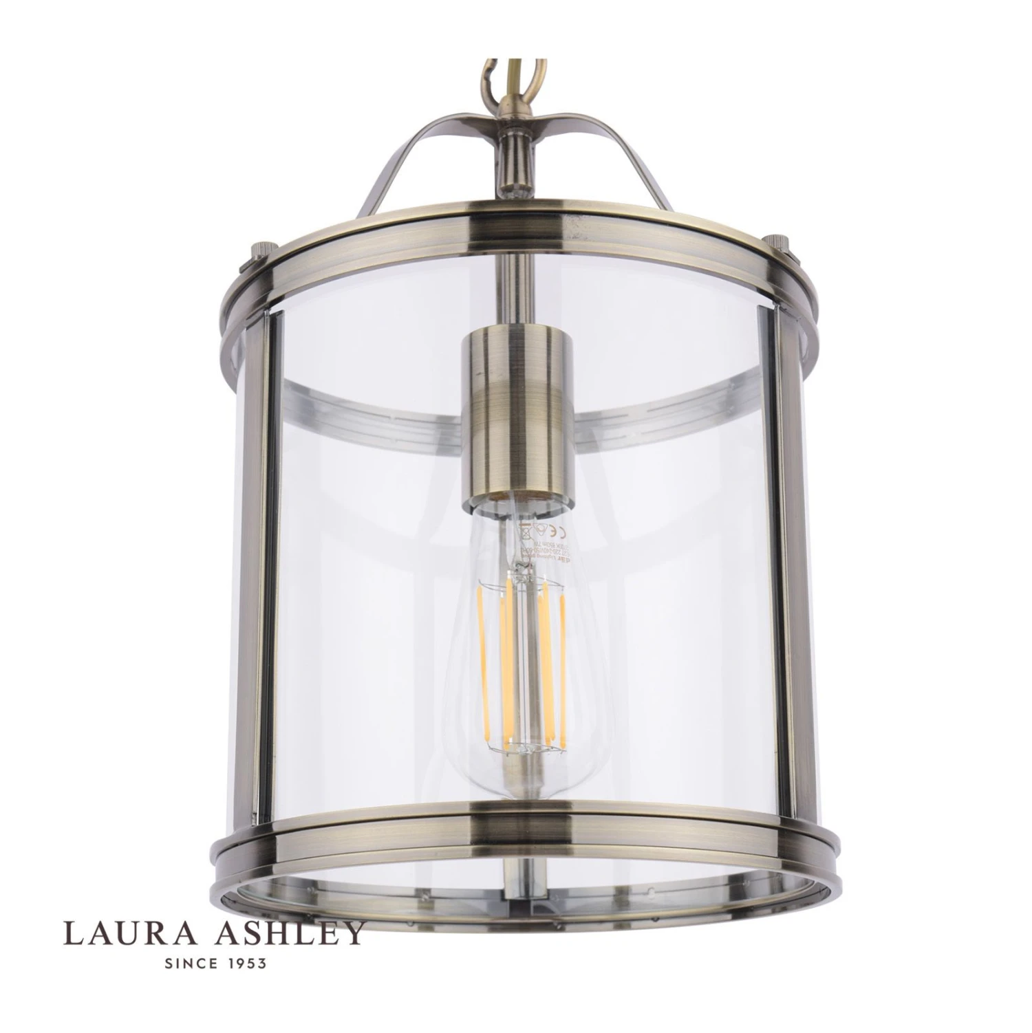 Laura Ashley Harrington Pendant Antique Brass & Glass - Image 4