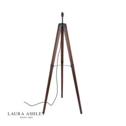 Laura Ashley Burdale Tripod Floor Lamp Dark Wood & Industrial Brass Base Only
