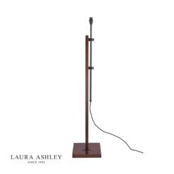 Laura Ashley Burdale Adjustable Floor Lamp Dark Wood & Industrial Brass Base Only