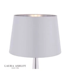 Laura Ashley Emyr Silk Tapered Drum Shade Silver 40.5cm/16 Inch