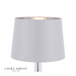Laura Ashley Emyr Silk Tapered Drum Shade Silver 30.5cm/12 Inch