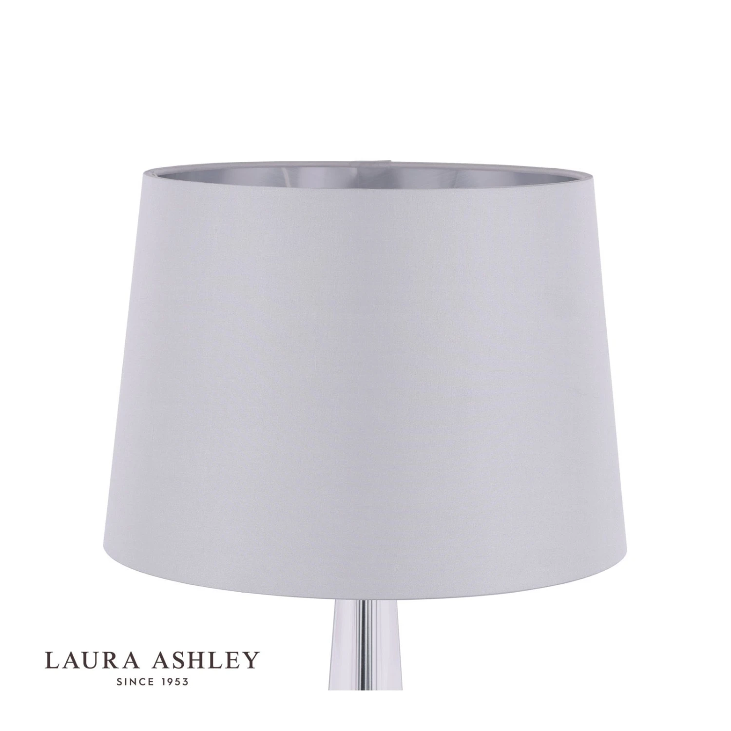 Laura Ashley Emyr Silk Tapered Drum Shade Silver 30.5cm/12 Inch - Image 2