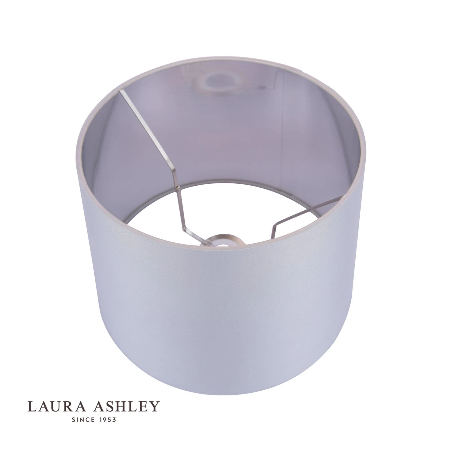 Laura Ashley Emyr Silk Tapered Drum Shade Silver 30.5cm/12 Inch - Image 5