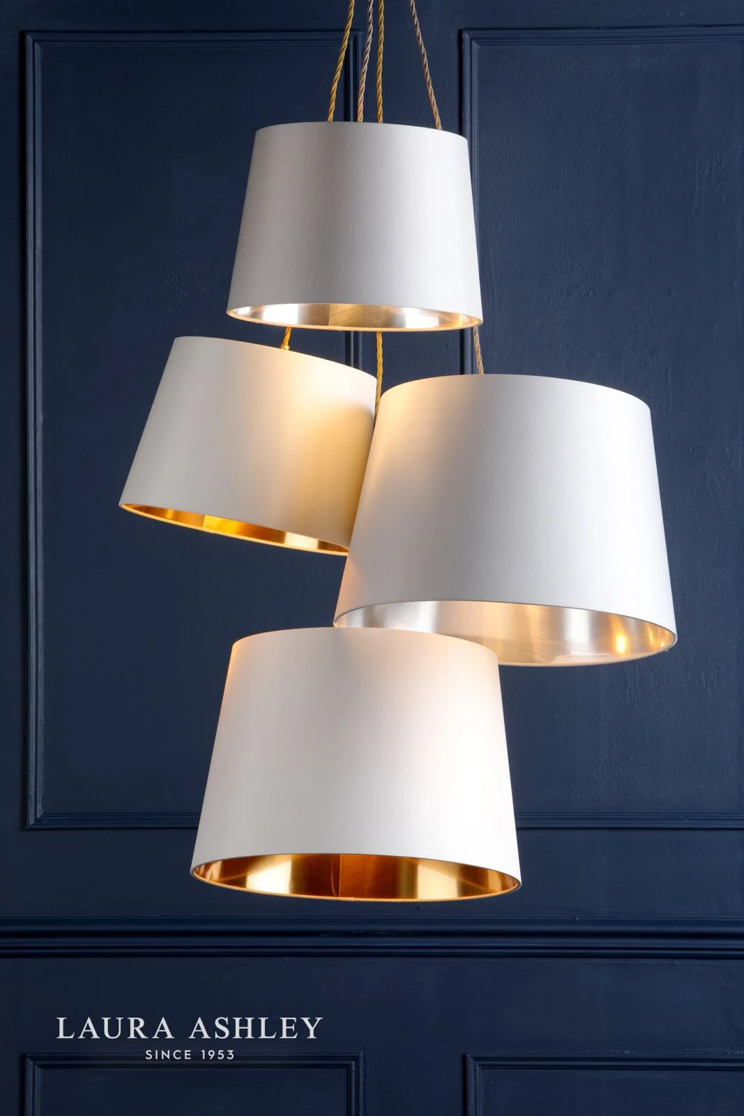 Laura Ashley Emyr Silk Tapered Drum Shade Silver 30.5cm/12 Inch - Image 8