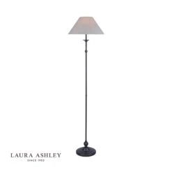 Laura Ashley Ludchurch Floor Lamp Industrial Black With Shade