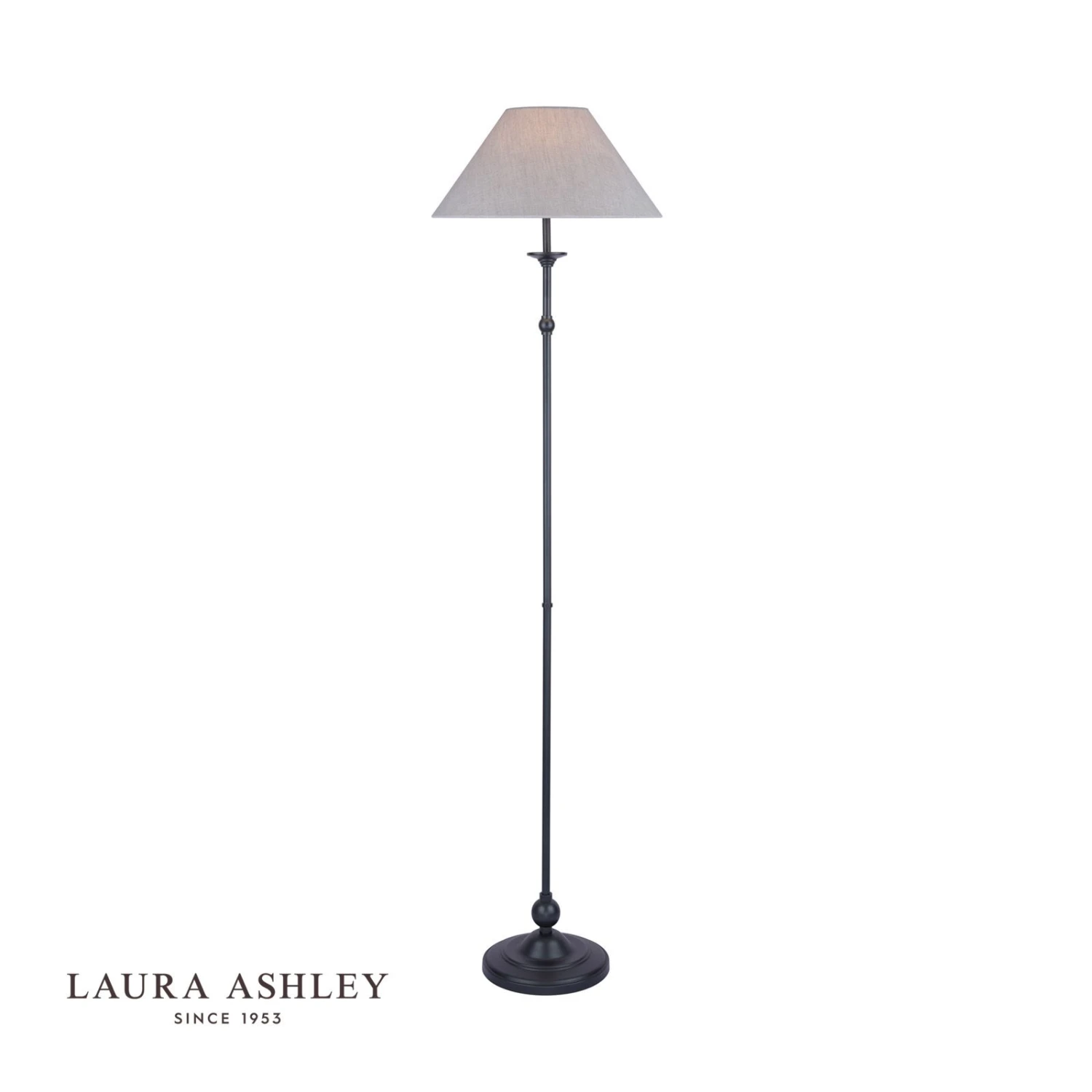 Laura Ashley Ludchurch Floor Lamp Industrial Black With Shade