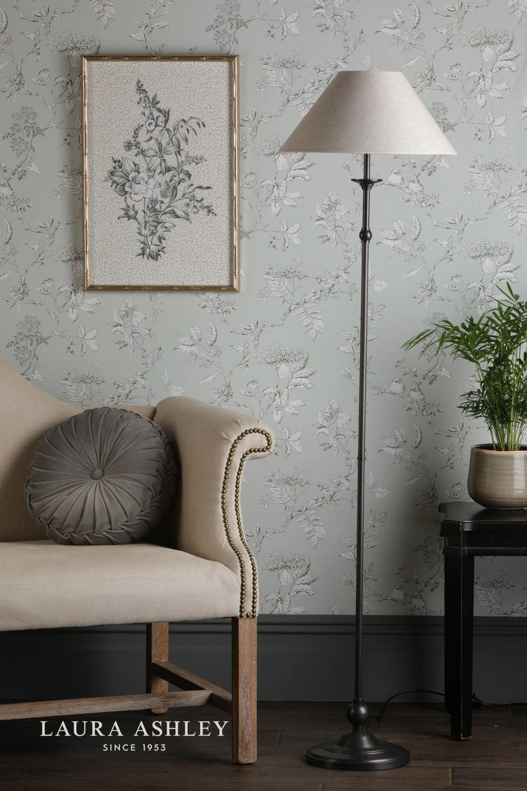 Laura Ashley Ludchurch Floor Lamp Industrial Black With Shade - Image 7