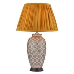 Louise Table Lamp Brown/Cream With Shade