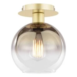 Lycia Semi-Flush Polished Gold And Gold Ombre Glass