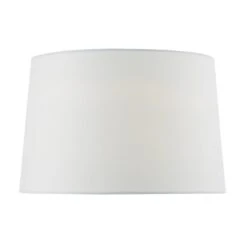 Macy White Faux Silk Tapered Drum Shade 37cm
