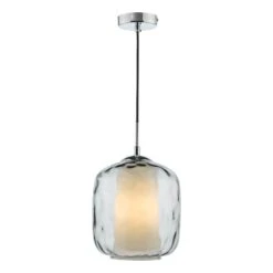 Majella Pendant Polished Chrome And Smoked Glass