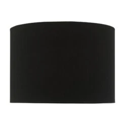Max Black Cotton Drum Shade 24cm