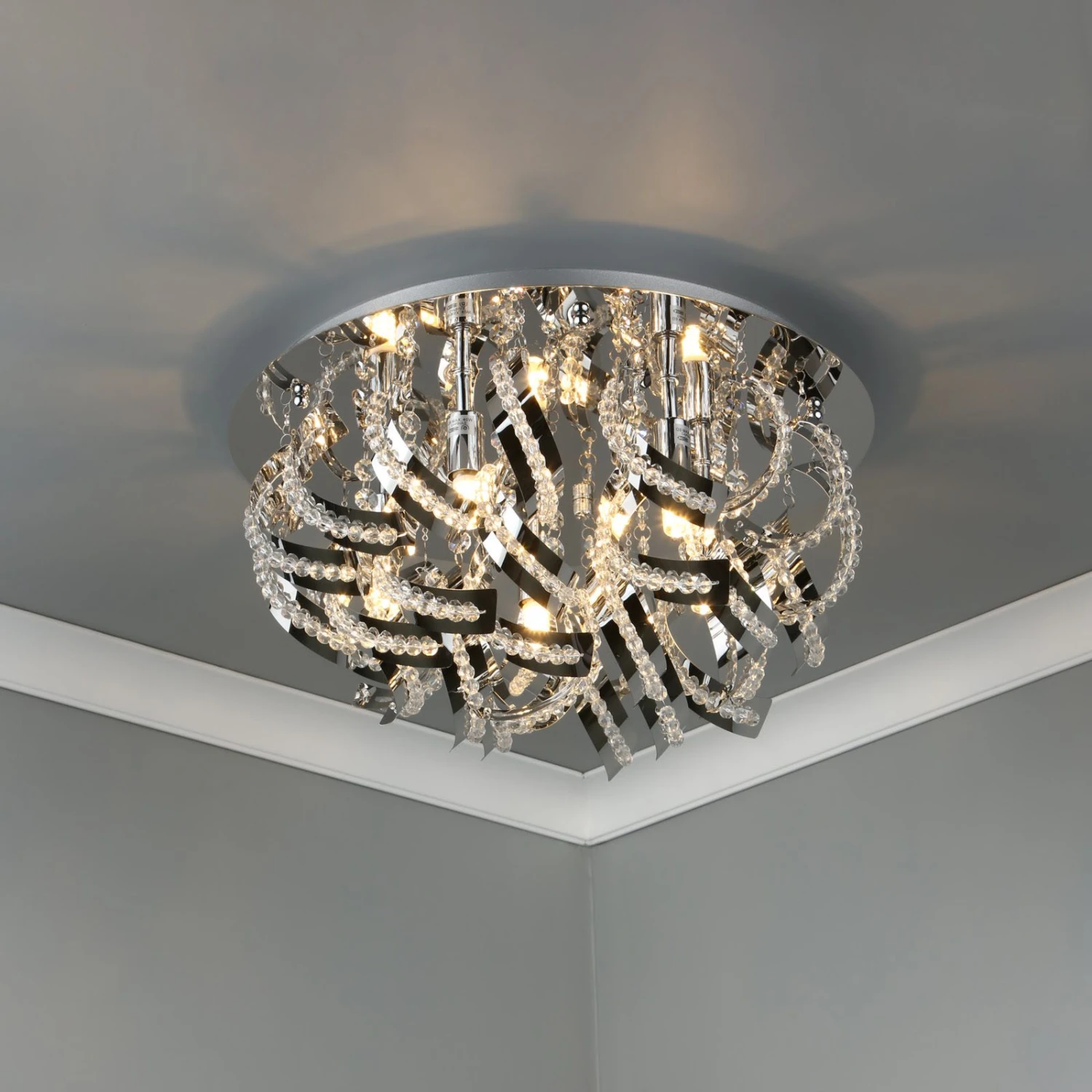 Mezen 5lt Flush Polished Chrome & Crystal Beads - Image 6