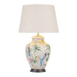 Mimosa Table Lamp Floral/Bird Print With Shade