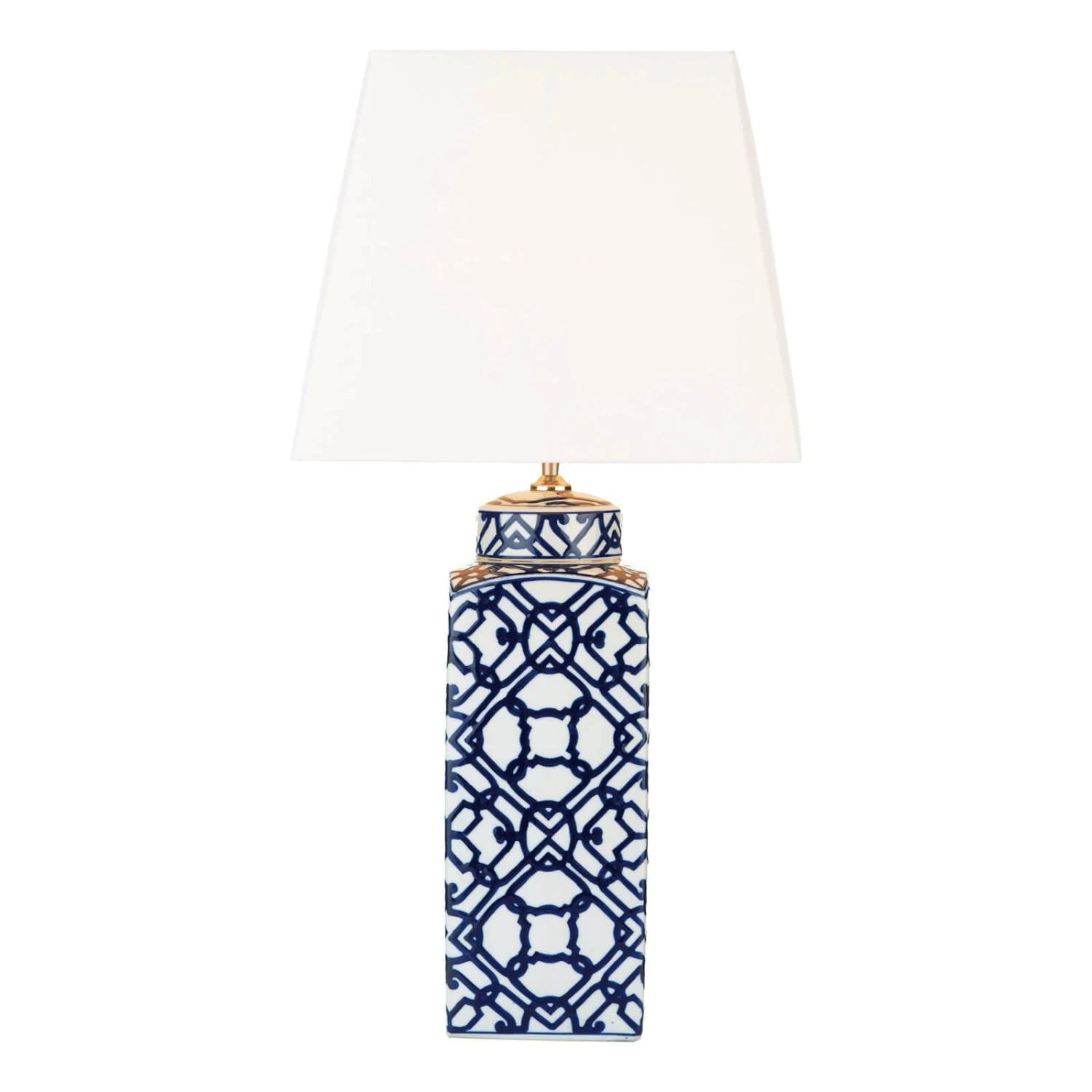 Mystic Table Lamp Blue And White With Shade