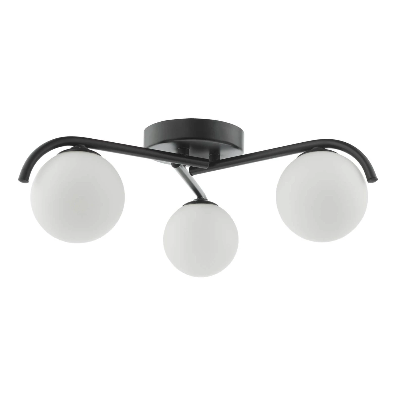 Orlena 3 Light Flush Matt Black And Opal Glass - Image 2
