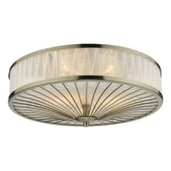 Oslo 3 Light Flush Antique Brass
