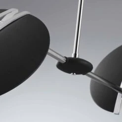 Oundle 2 Light Pendant Black Polished Chrome LED