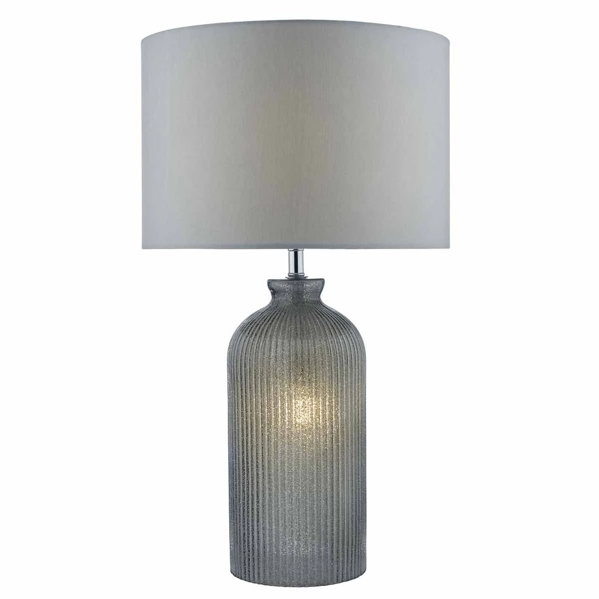 Pamplona Dual Light Table Lamp Grey Glass With Shade - Image 3