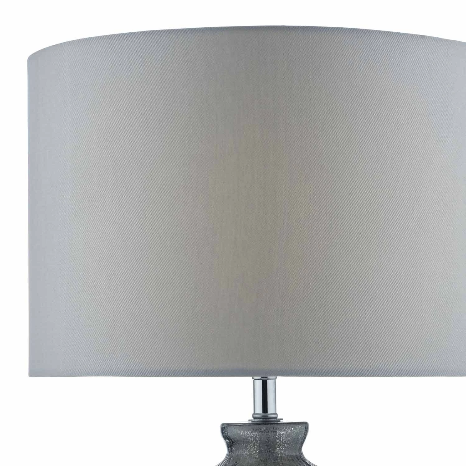 Pamplona Dual Light Table Lamp Grey Glass With Shade