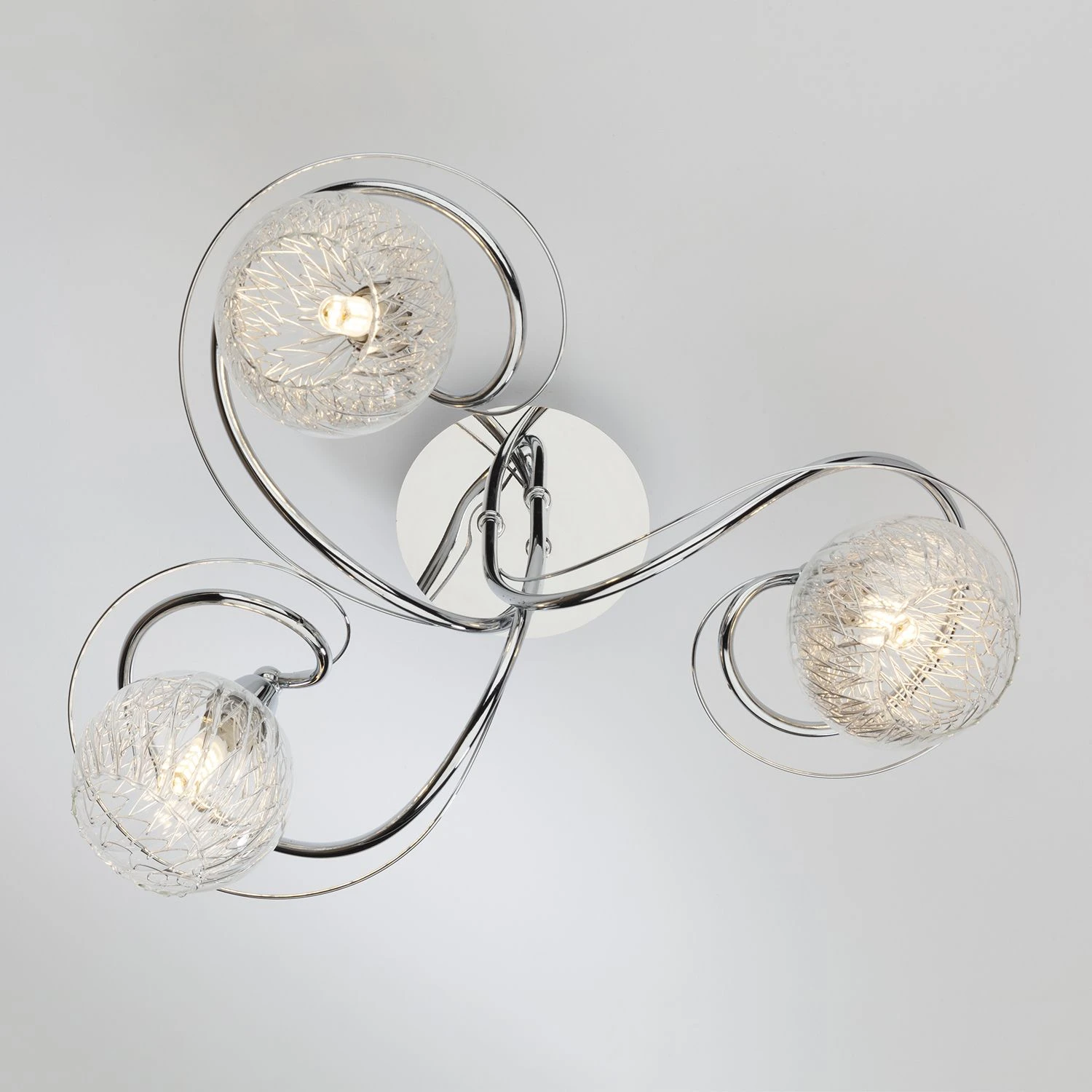 Rehan 3 Light Semi Flush Decorative Glass Polished Chrome Frame - Image 4