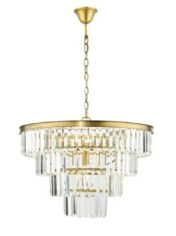 Rhapsody 6 Light Chandelier Crystal And Natural Brass