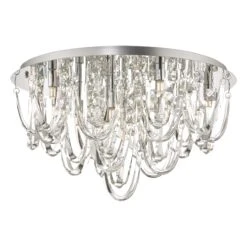 Roxanne Large 11 Light Flush Polished Chrome Crystal