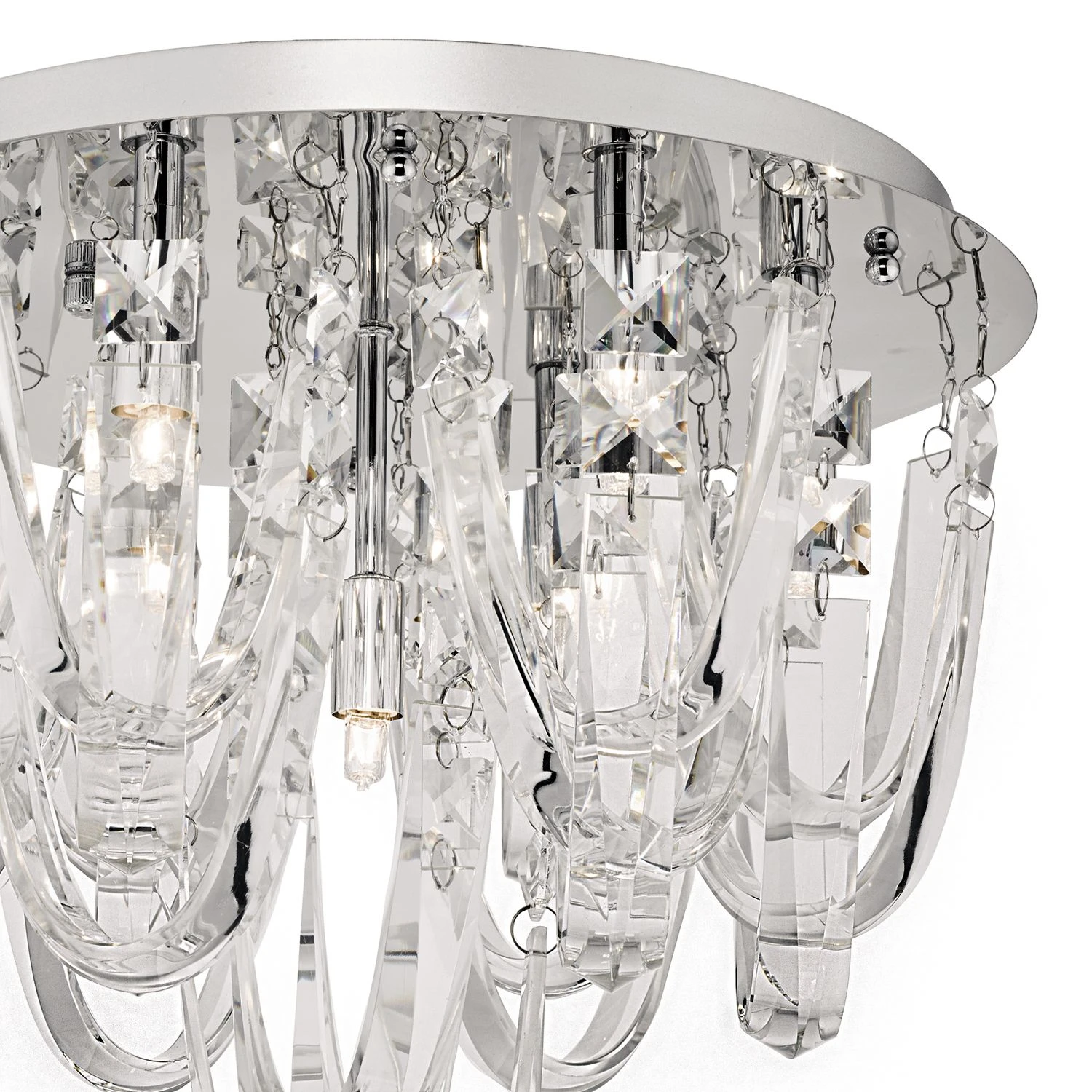Roxanne Small 7 Light Flush Polished Chrome Crystal - Image 3
