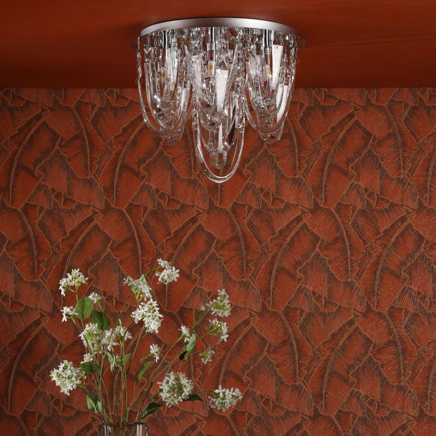 Roxanne Small 7 Light Flush Polished Chrome Crystal - Image 6