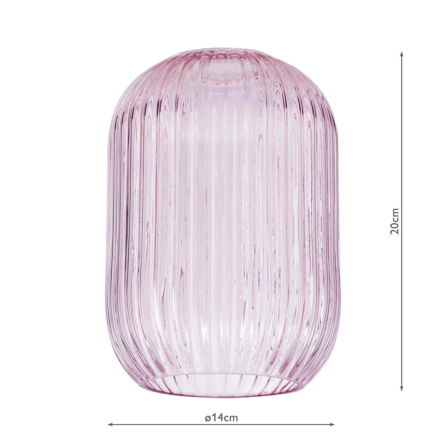 Sawyer Easy Fit Shade Pink Ribbed Glass - Image 4