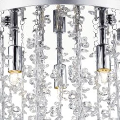 Sestina 3 Light G9 Flush With Decorative Rods And Crystal Beads