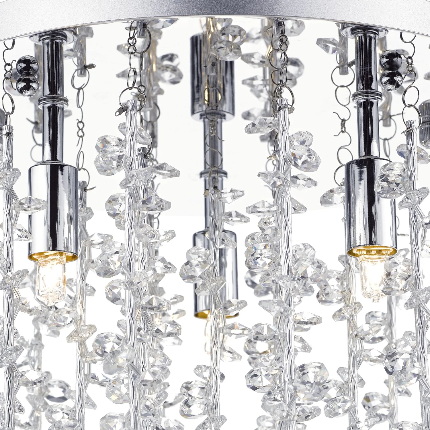 Sestina 3 Light G9 Flush With Decorative Rods And Crystal Beads