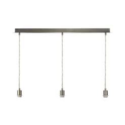 3 Light Satin Chrome E27 Suspension With Clear Cable