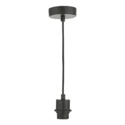 1 Light Matt Black E27 Suspension With Black Cable