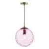 Ripple Single Pendant Bronze And Pink Glass